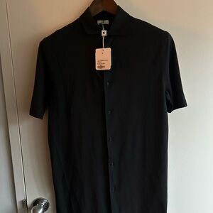 Kiton Kired Black Short Sleeve Shirt EU50 NWT